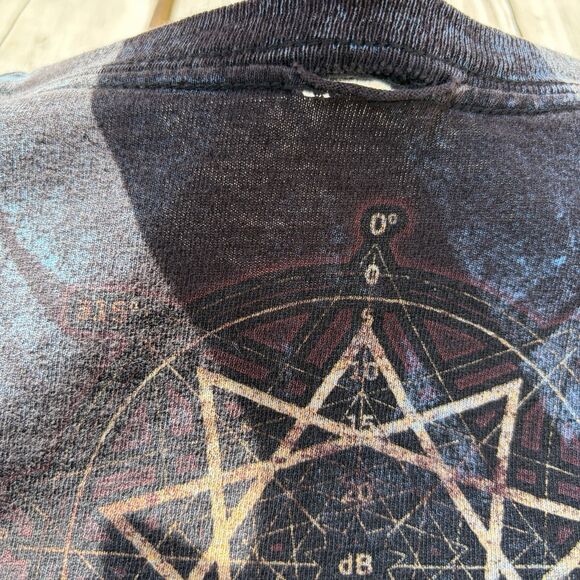 Vintage 00s Slipknot All Over Print Band Music Tour T-Shirt FLAWS - Picture 12 of 16